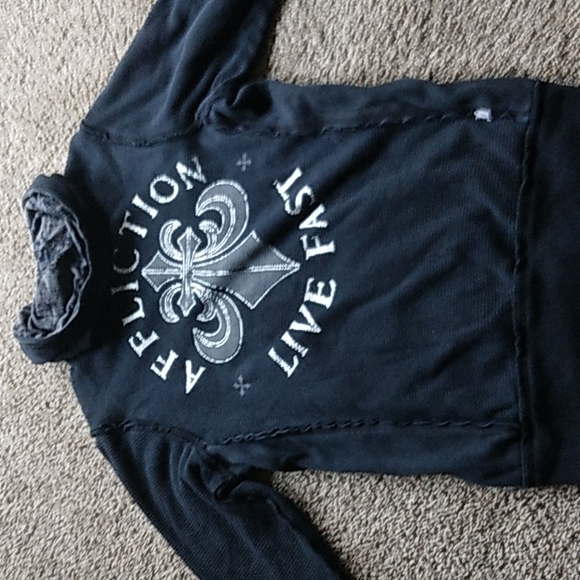Affliction reversible zip up hoodie - Picture 1 of 8